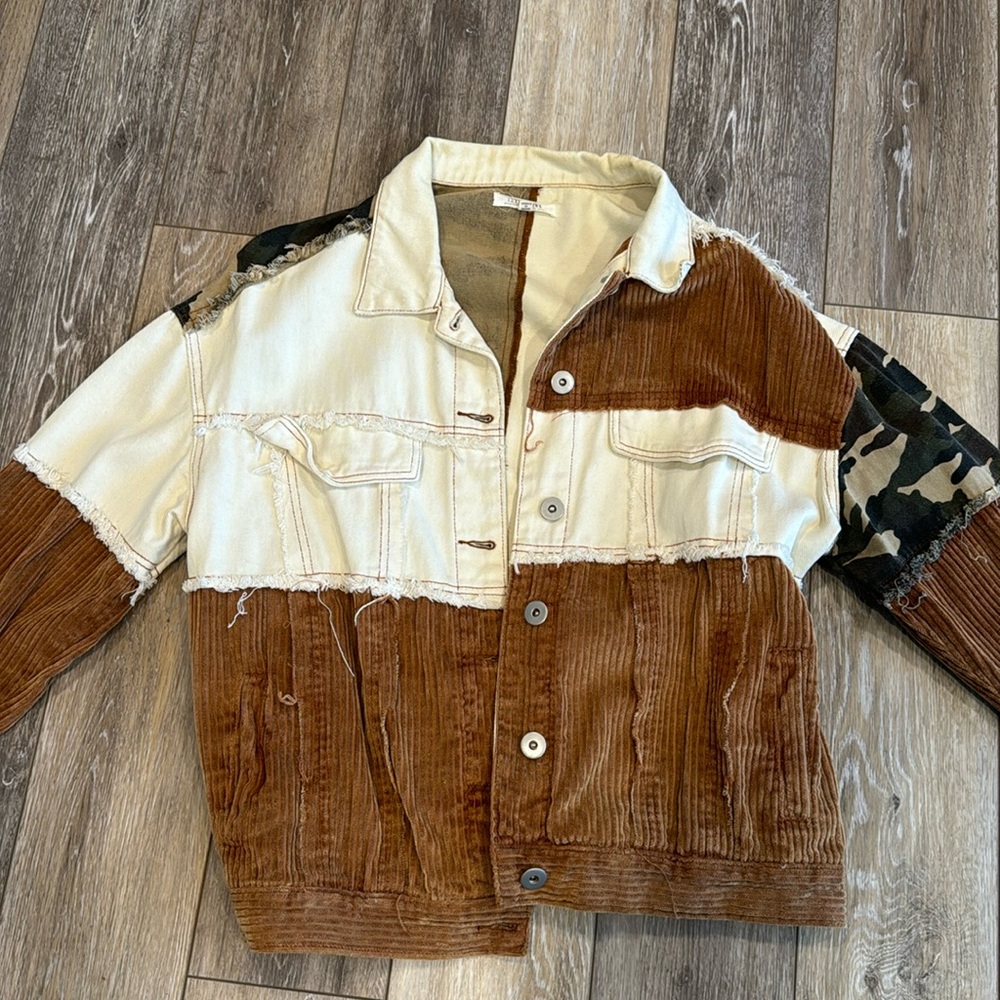 Denim And Corduroy Patchwork Jacket - image 1